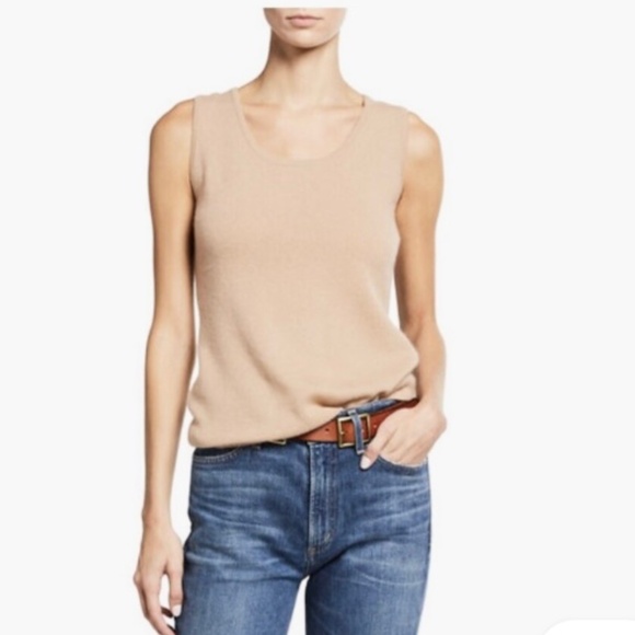 Neiman Marcus The Cashmere Collection Tank Top Womens 3XL Blush-Pink - Picture 1 of 10
